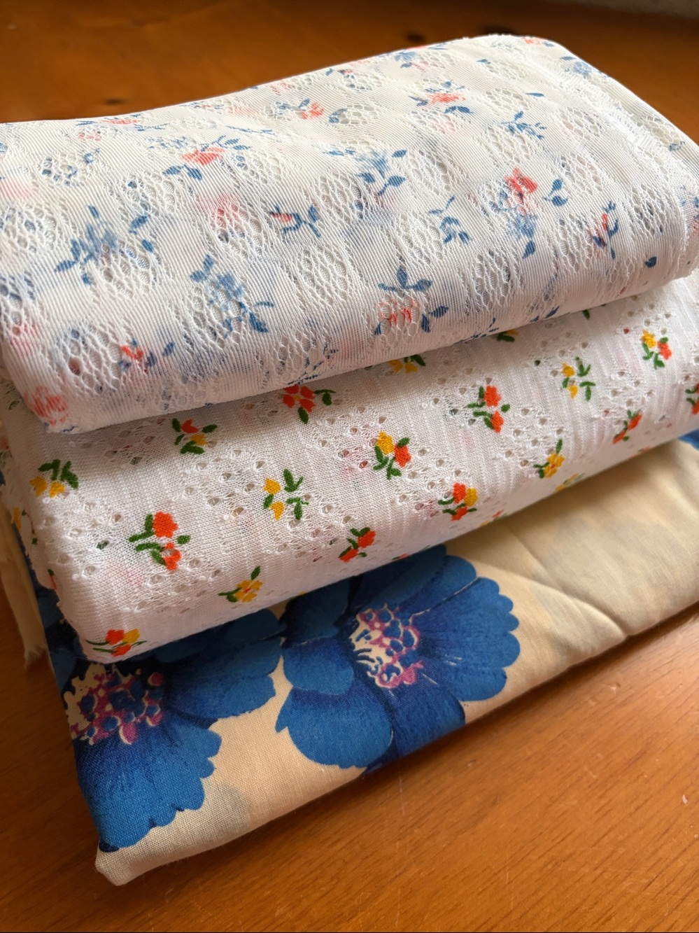 Fabric, SET Cotton and Polyester Knit, Set, 3 Pieces, Vintage